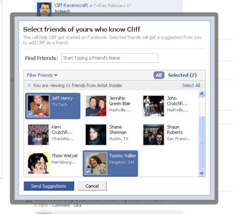 Facebook: Suggest Friends